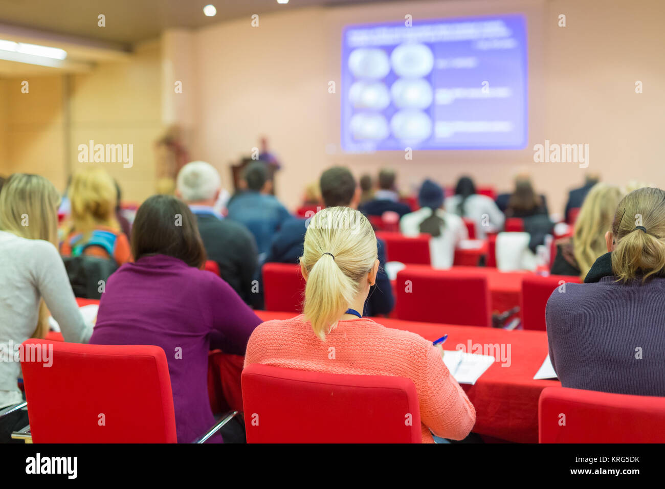 Audience in lecture hall on scientific conference Stock Photo - Alamy