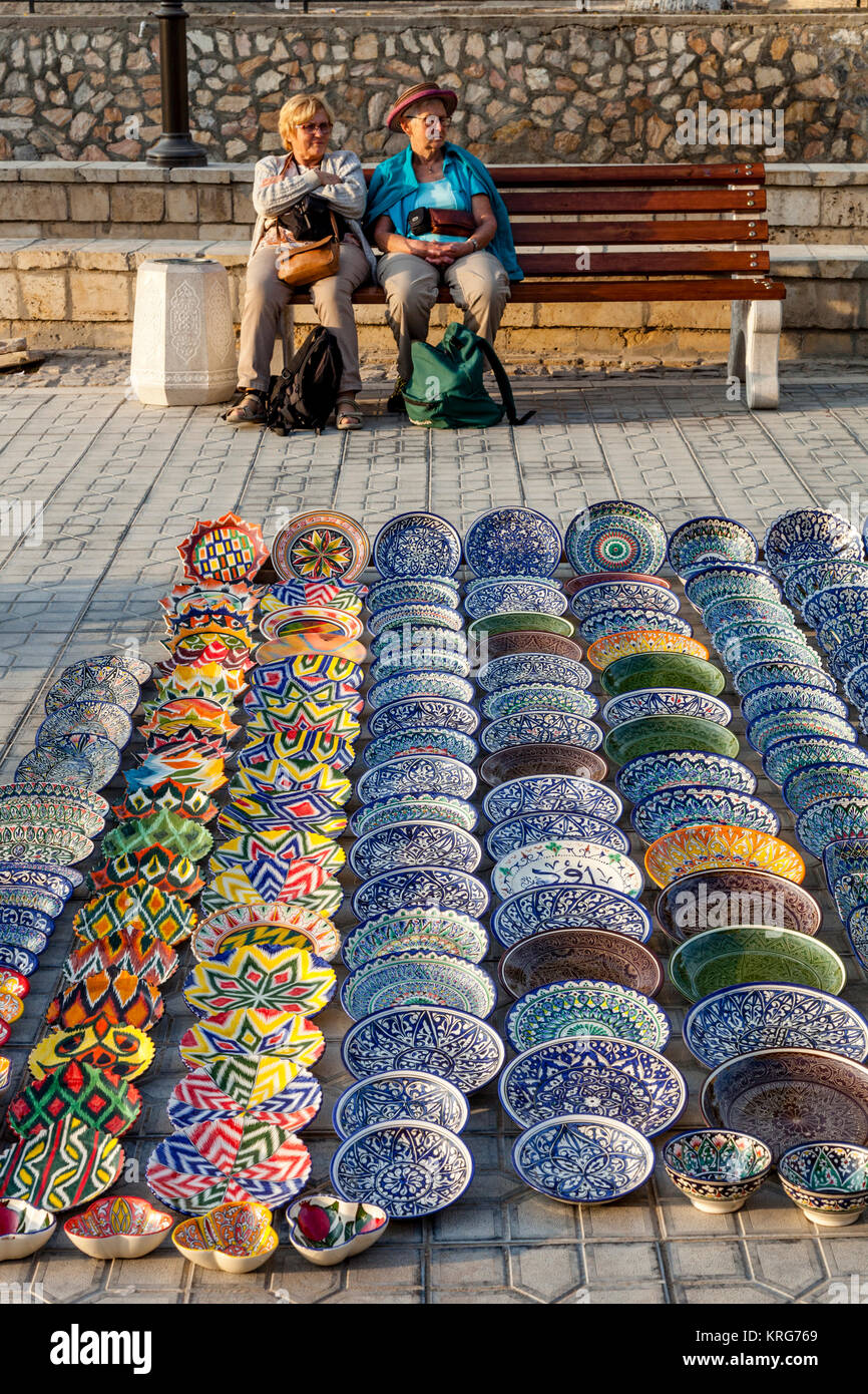 Souvenir Plates For Sale, Bukhara, Uzbekistan Stock Photo Alamy