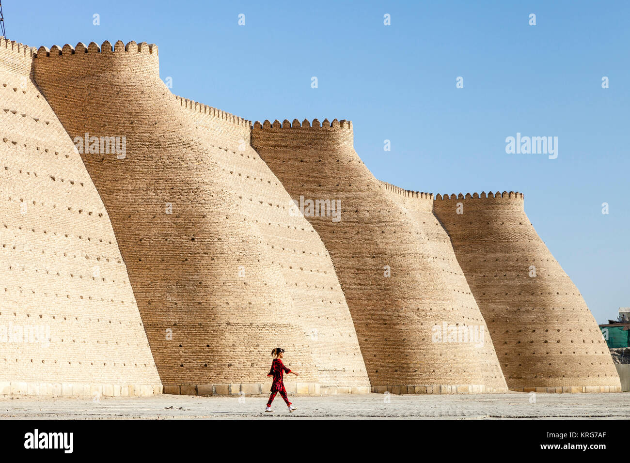 The Ark Fortress Walls, Bukhara, Uzbekistan Stock Photo