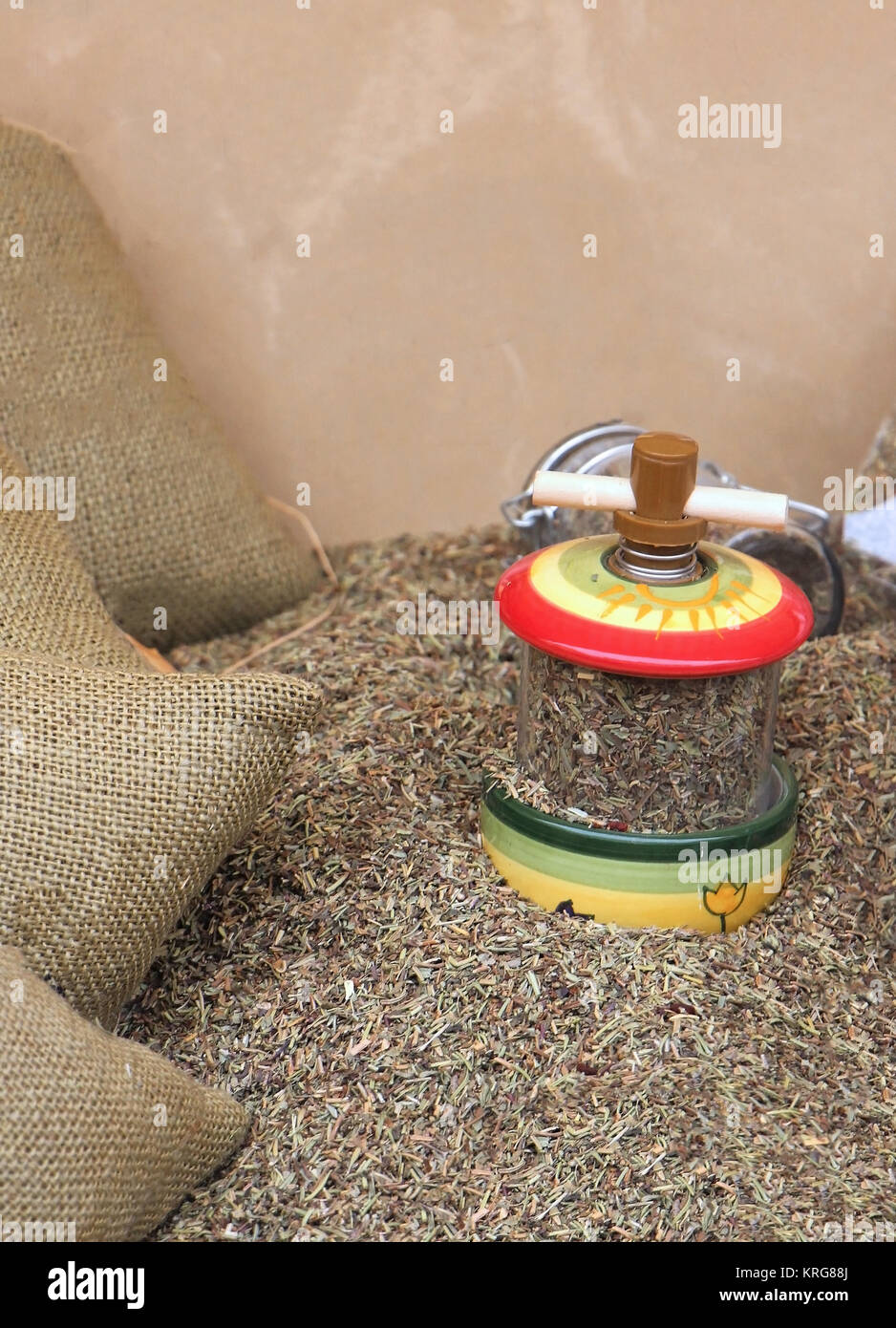 Dry herbs grinder Stock Photo Alamy