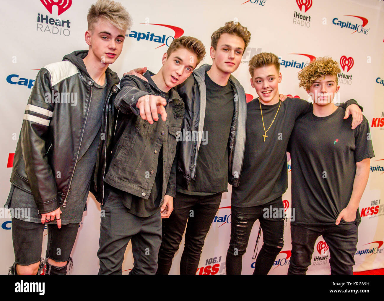 Musicians Why Don't We at iHeartRadio Jingle Ball on November 28, 2017