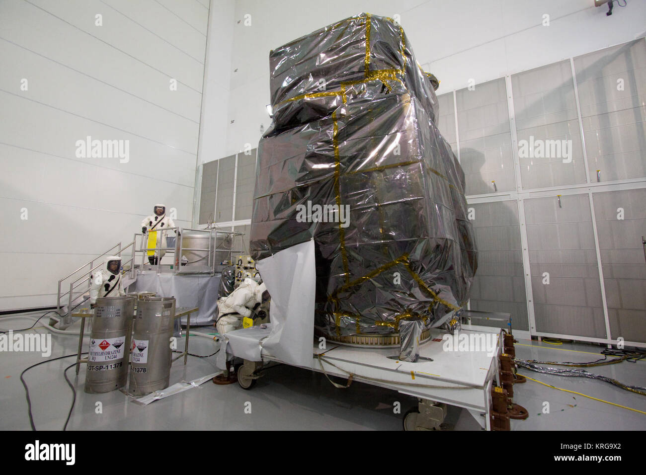 SDO before monomethylhydrazine propellant loading Stock Photo - Alamy