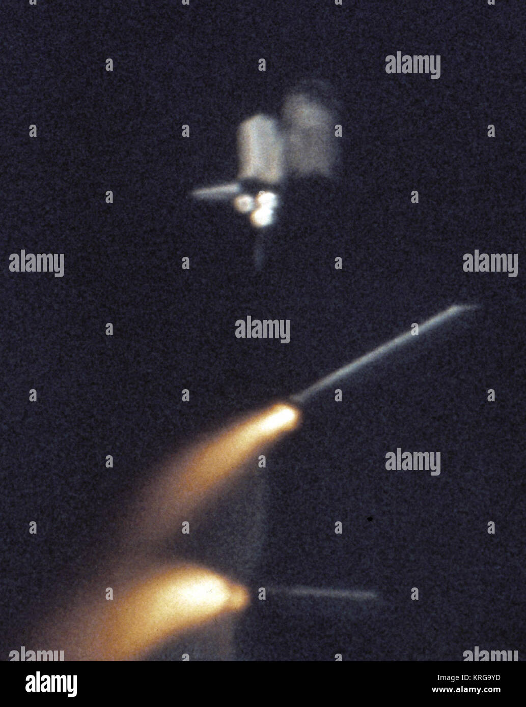 STS-1 The Shuttle's Solid Rocket Boosters break away from Columbia's ...