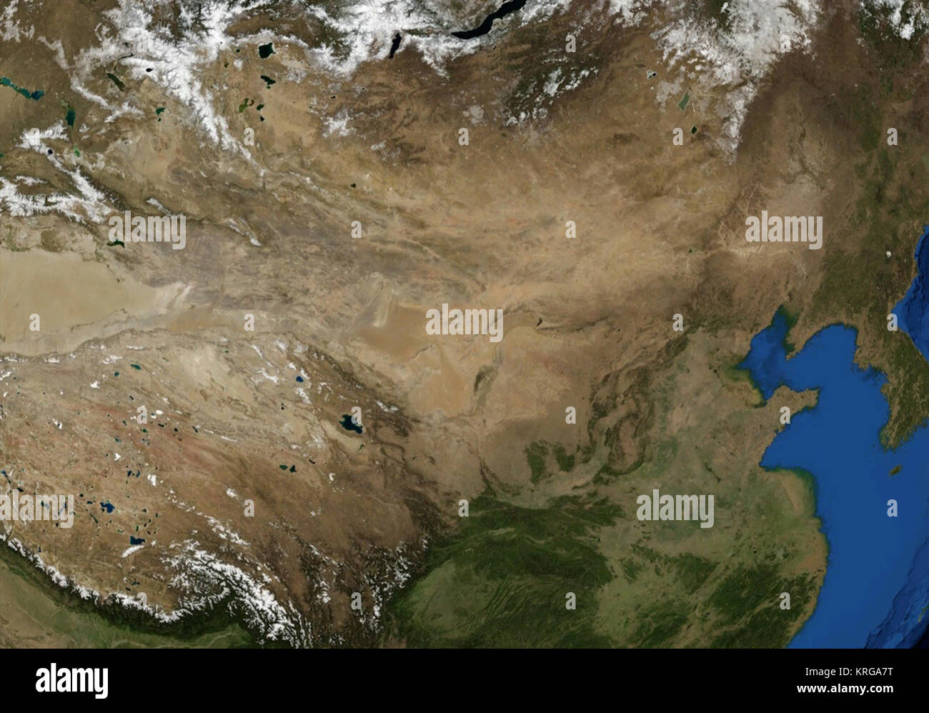 Satellitenbild Nordchina und Mongolei Stock Photo