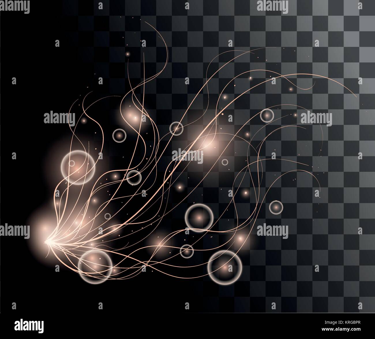 Neon beige bokeh effect glow lighting with threads illustration with ...