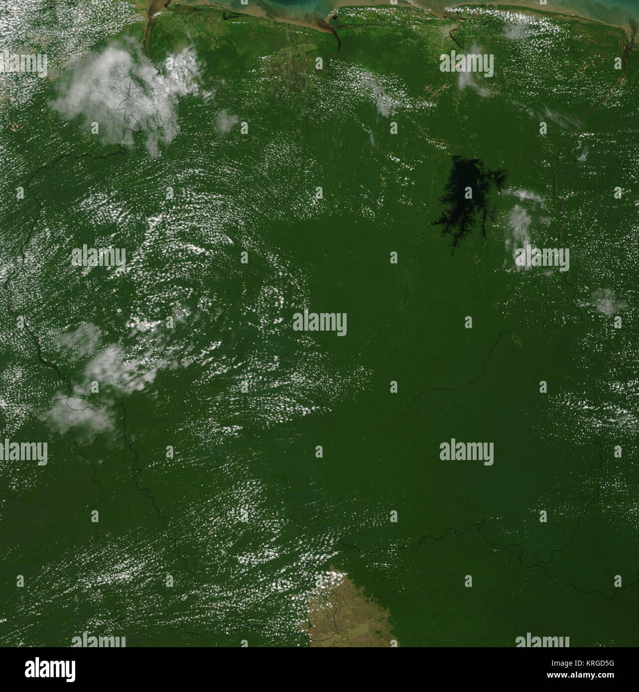Satellite image of Suriname in September 2002 Stock Photo - Alamy