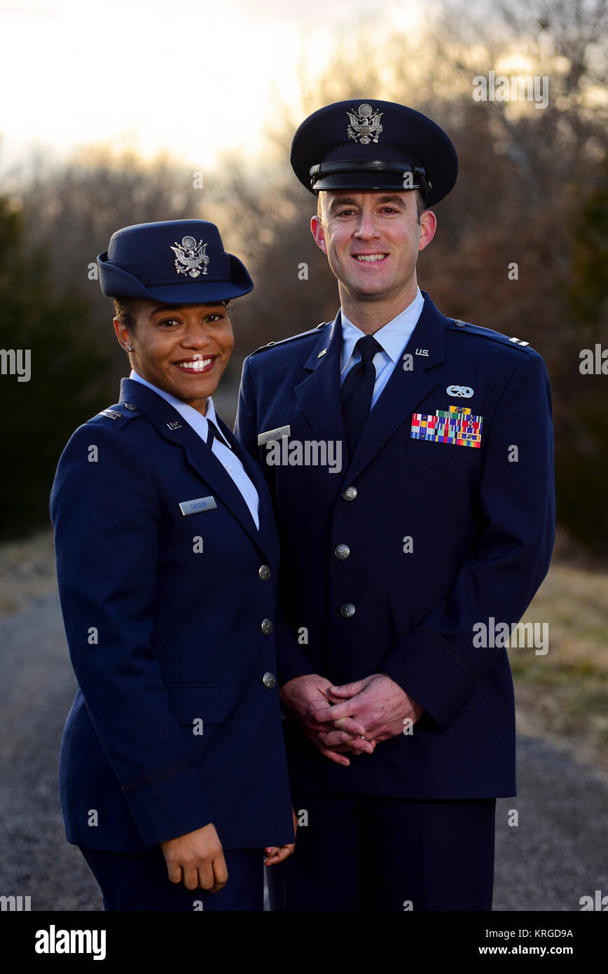 U.S. Air Force Capt. Renee Cassidy, the 509th Maintenance Operations  officer in charge, and her husband,