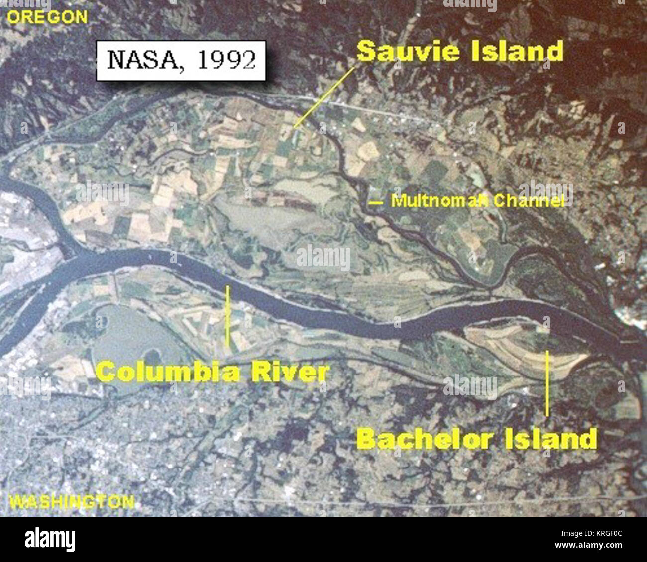 Bachelor and Sauvie Island map Stock Photo Alamy