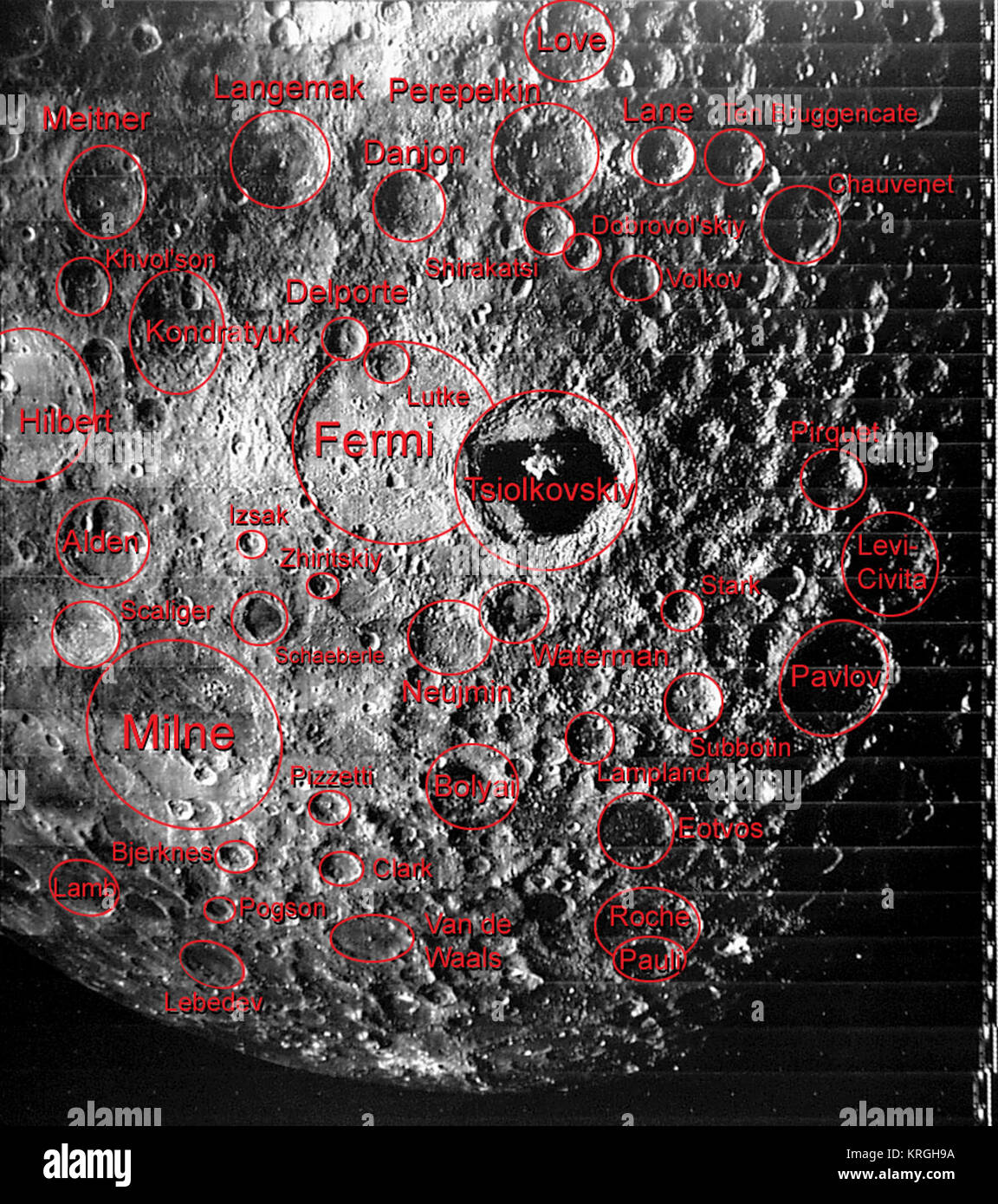 Craters of the Far Side of the Moon Stock Photo