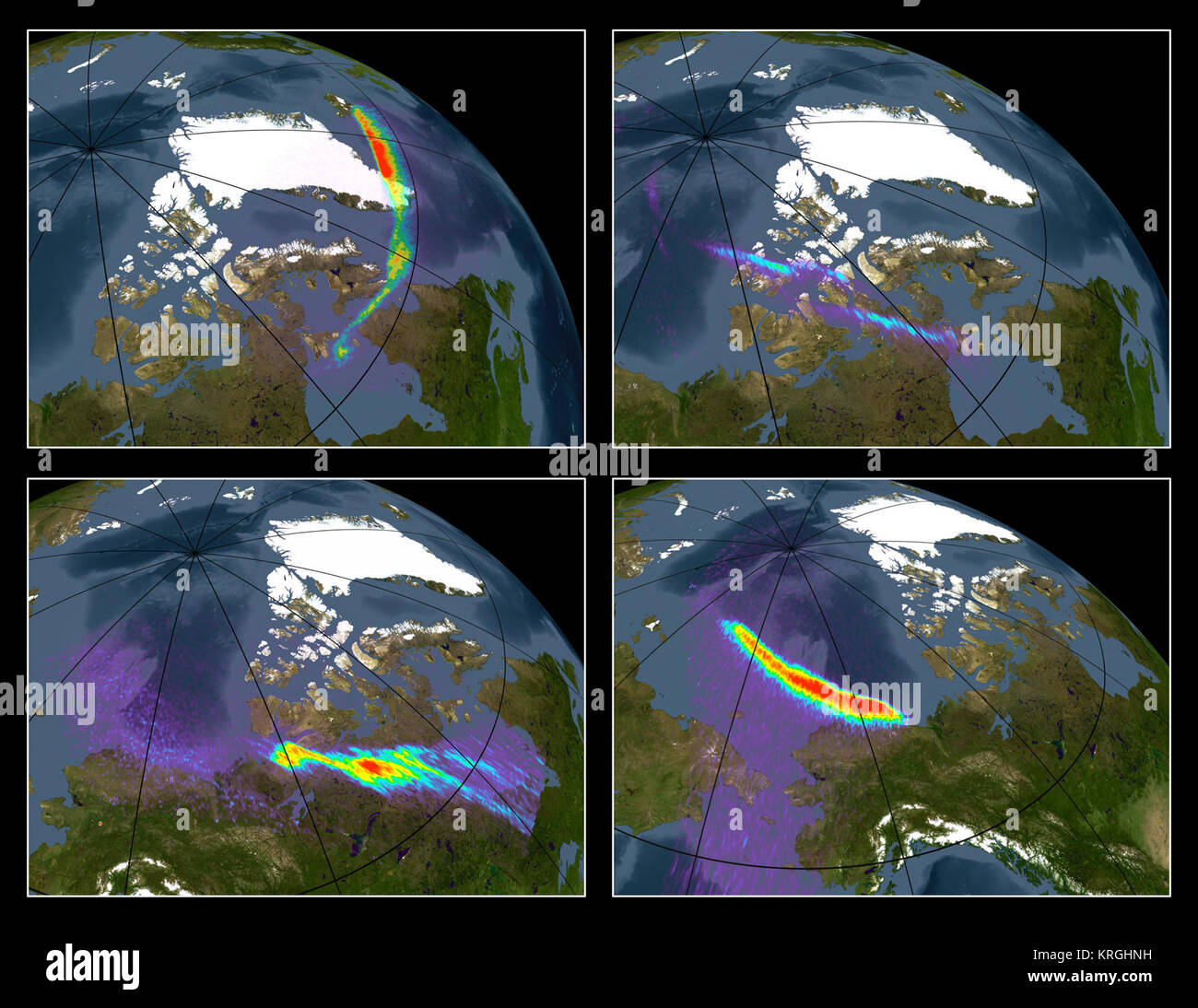 Earth's xray aurora borealis 2004 composite Stock Photo Alamy