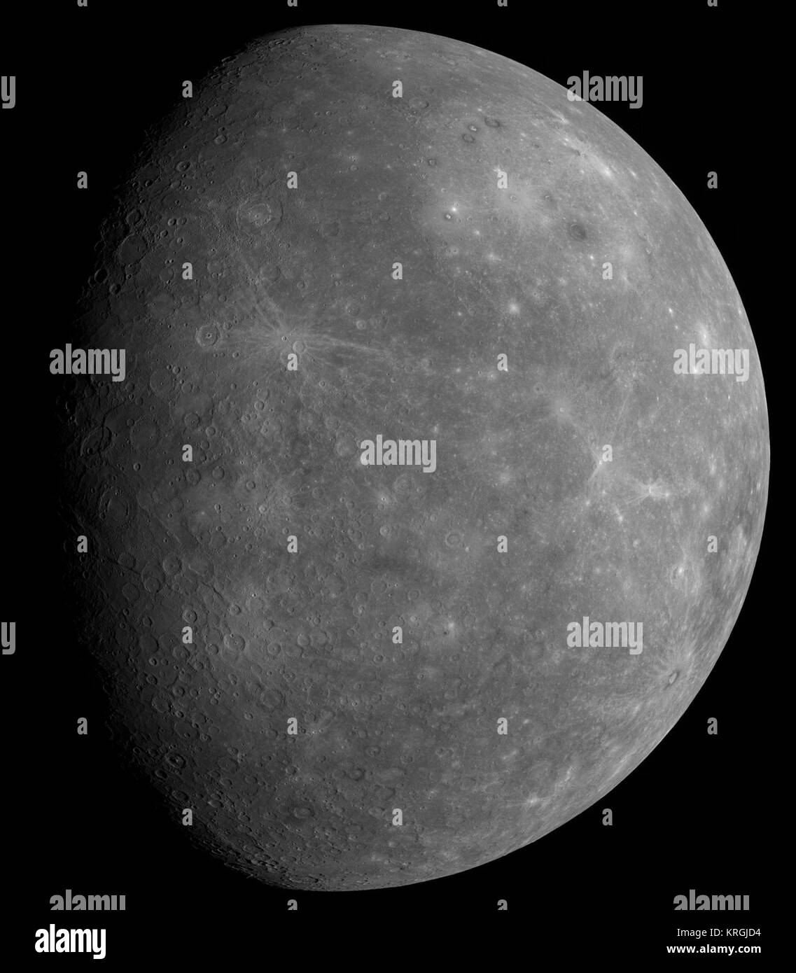 MESSENGER first photo of unseen side of Mercury (super high resolution) Stock Photo