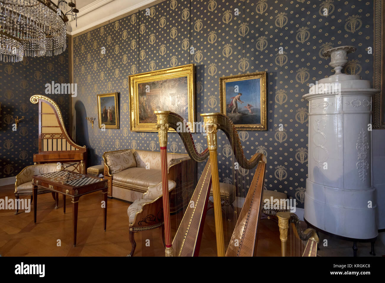 Charlottenzimmer Music Room, Residenz, palace, Munich, Bavaria, Germany Stock Photo