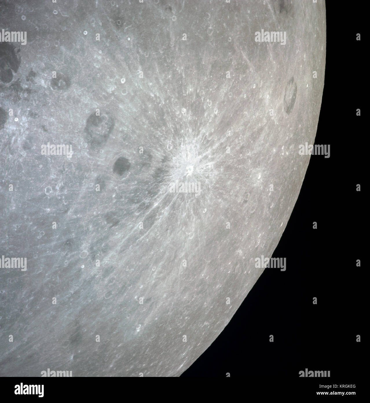 Apollo 13 - bright-rayed crater Stock Photo - Alamy