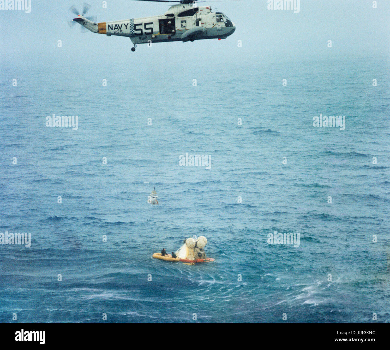 Apollo 7 recovery with SH-3 Sea King 1968 Stock Photo