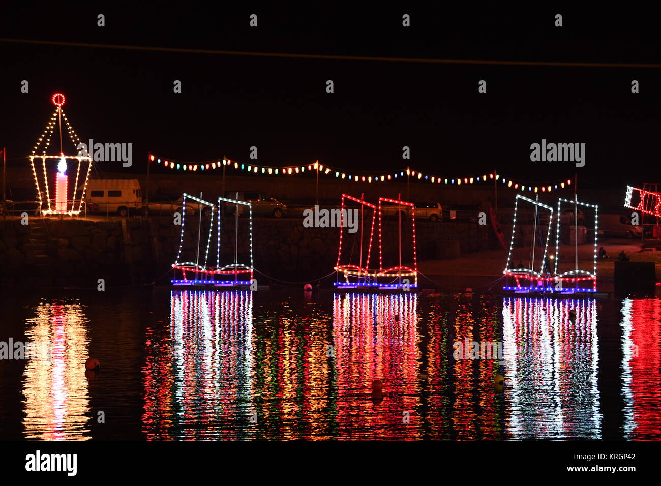 Mousehole Christmas Lights 18th Decemebr 2017 Stock Photo Alamy