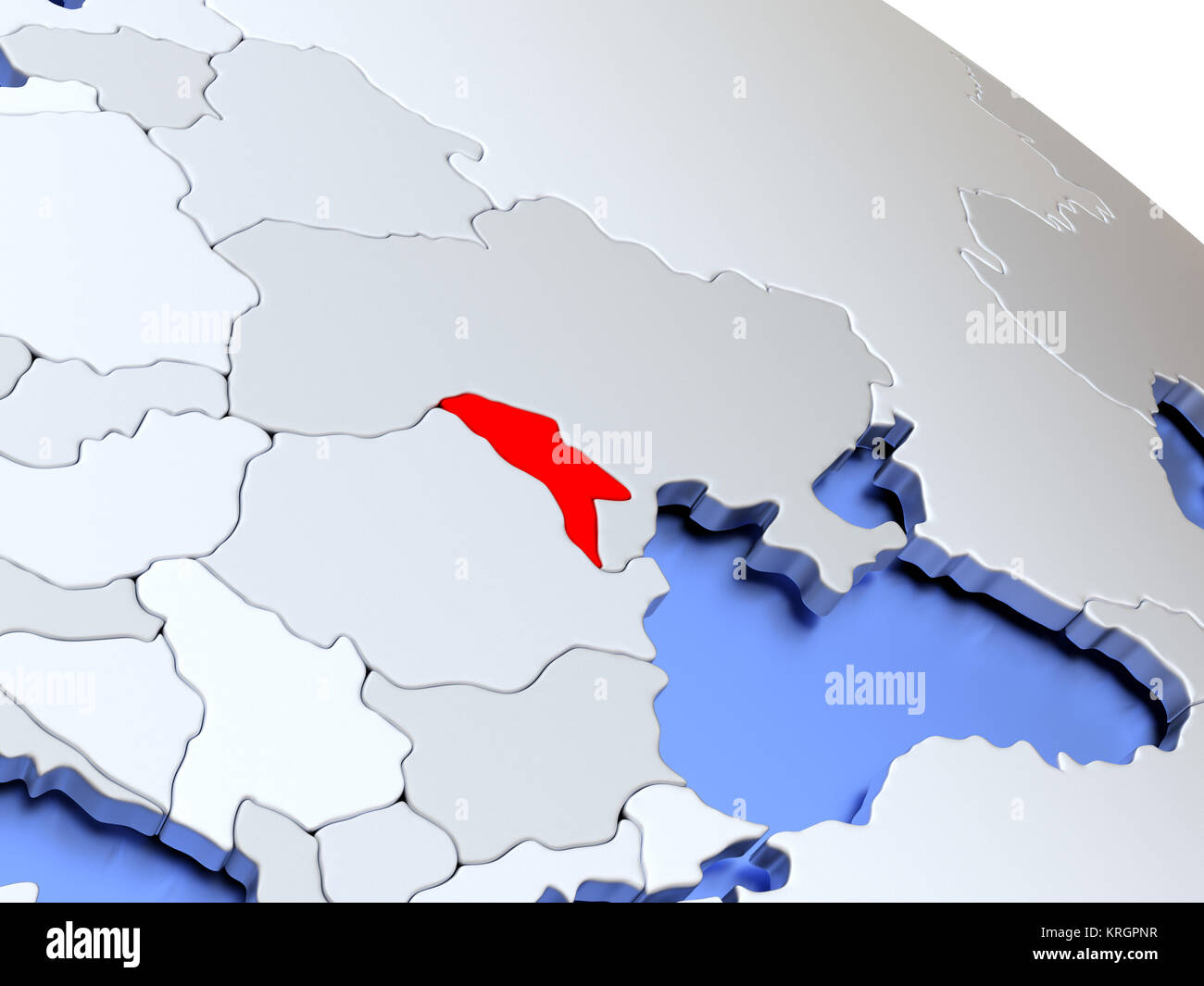 Moldova on world map Stock Photo