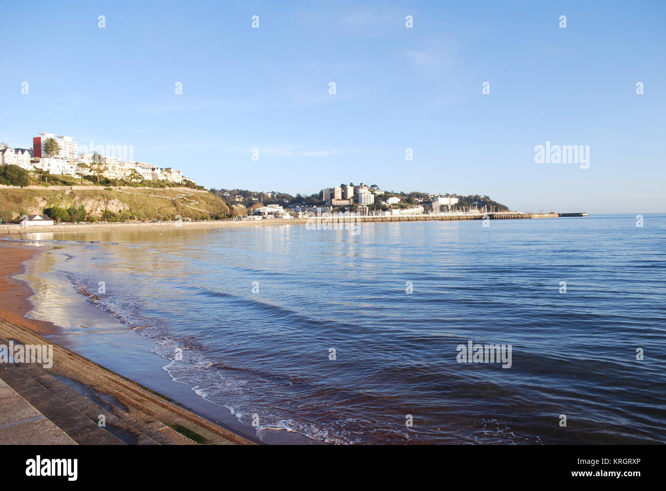 Torquay Seafront in December Stock Photo