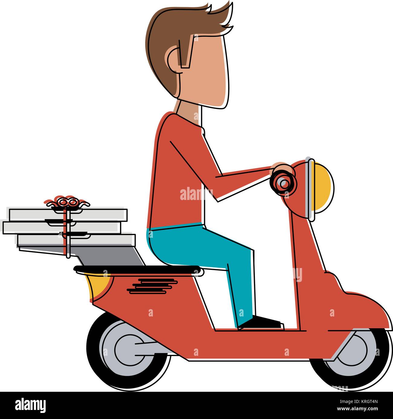 Man on scooter Stock Vector Image & Art Alamy