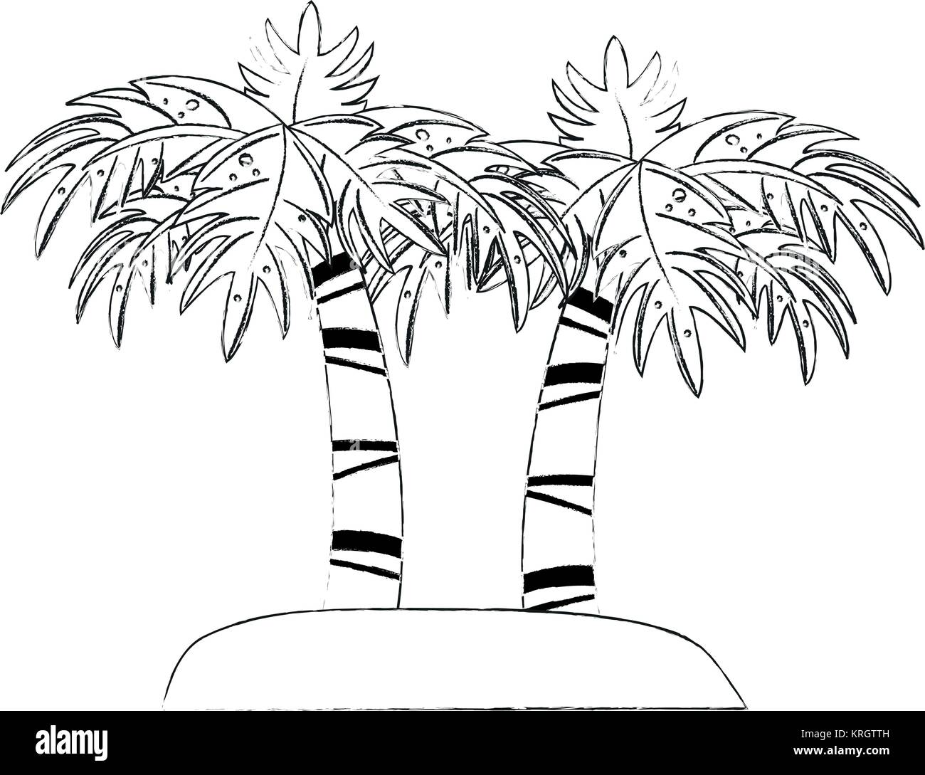 Palm trees on island Stock Vector Image &amp; Art - Alamy