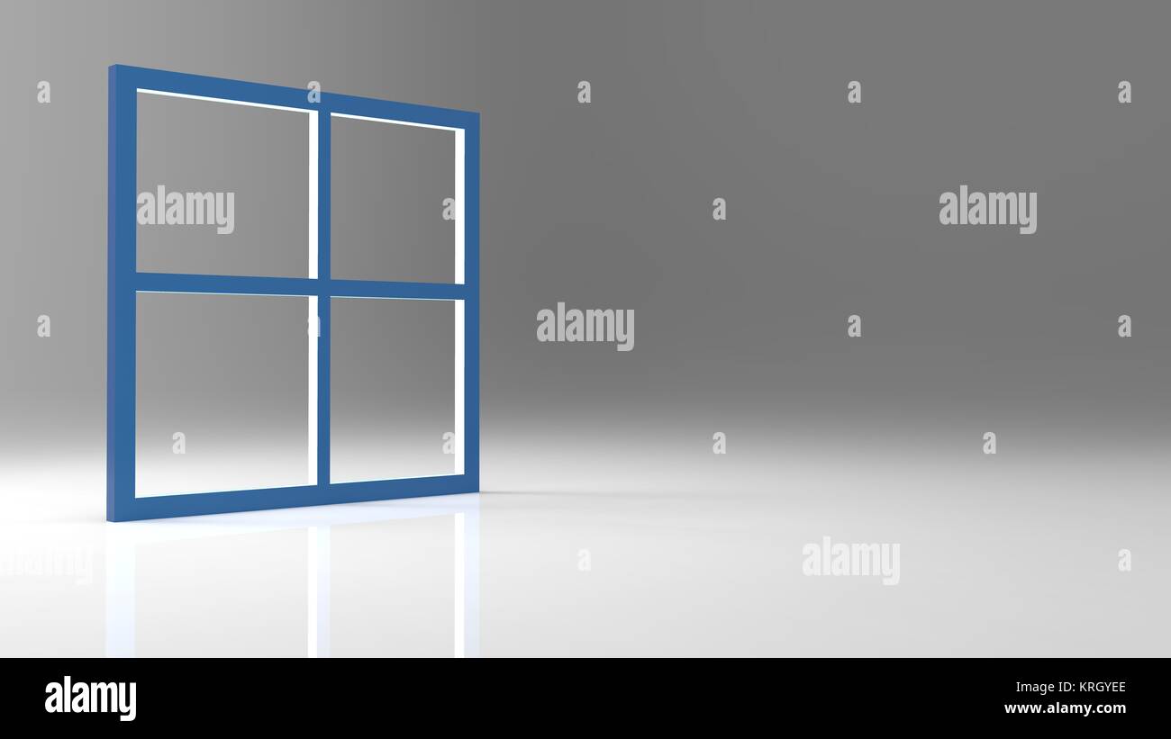 3d rendering abstract blank window frame with nice background color Stock Photo