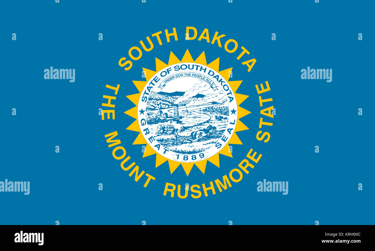 Flag of South Dakota correct size illustration Stock Photo