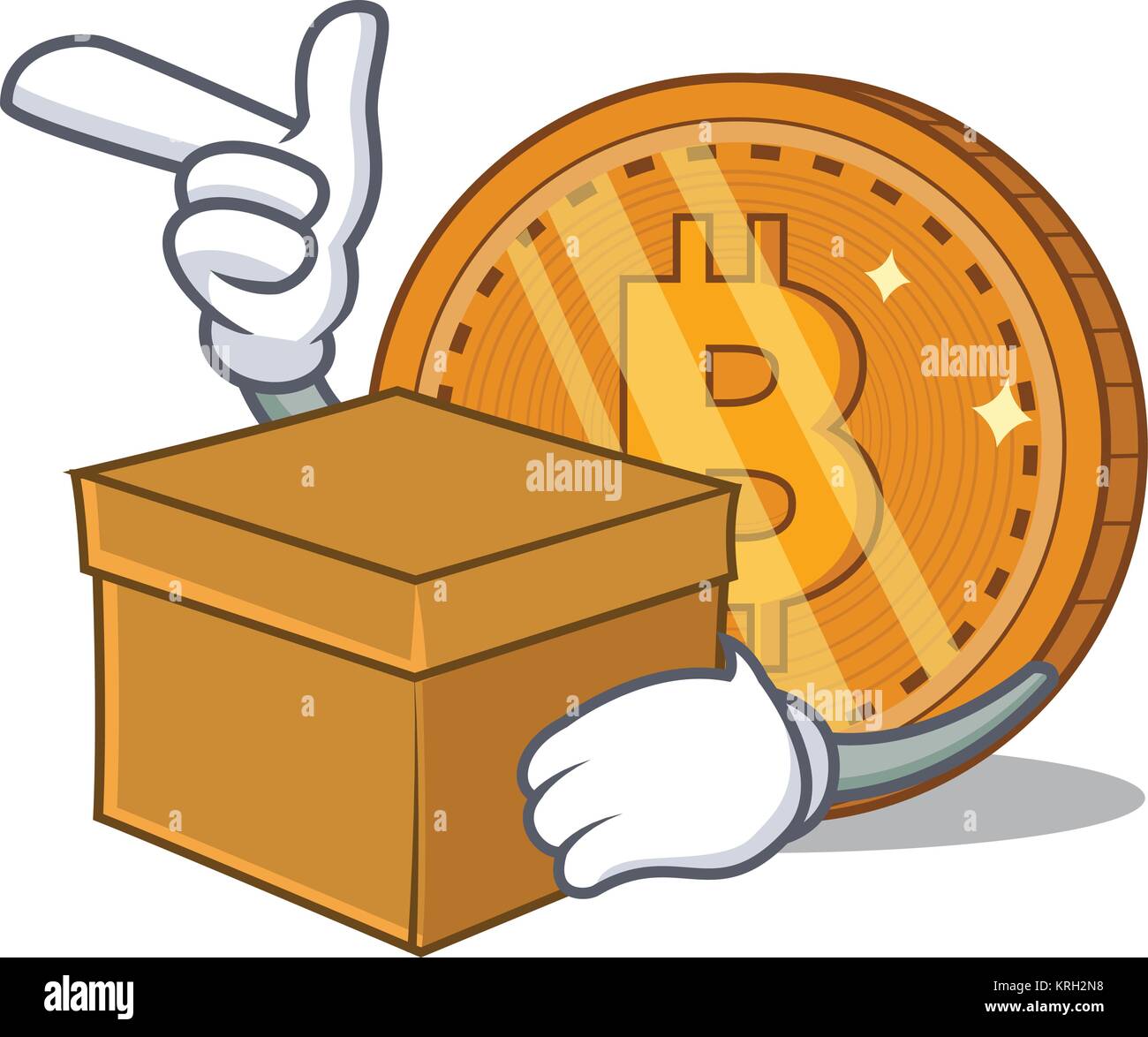 With box bitcoin coin character cartoon Stock Vector Image & Art - Alamy