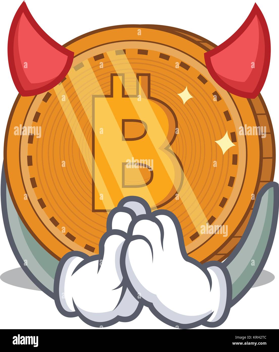 Devil Bitcoin Coin Character Cartoon Stock Vector Image Art Alamy