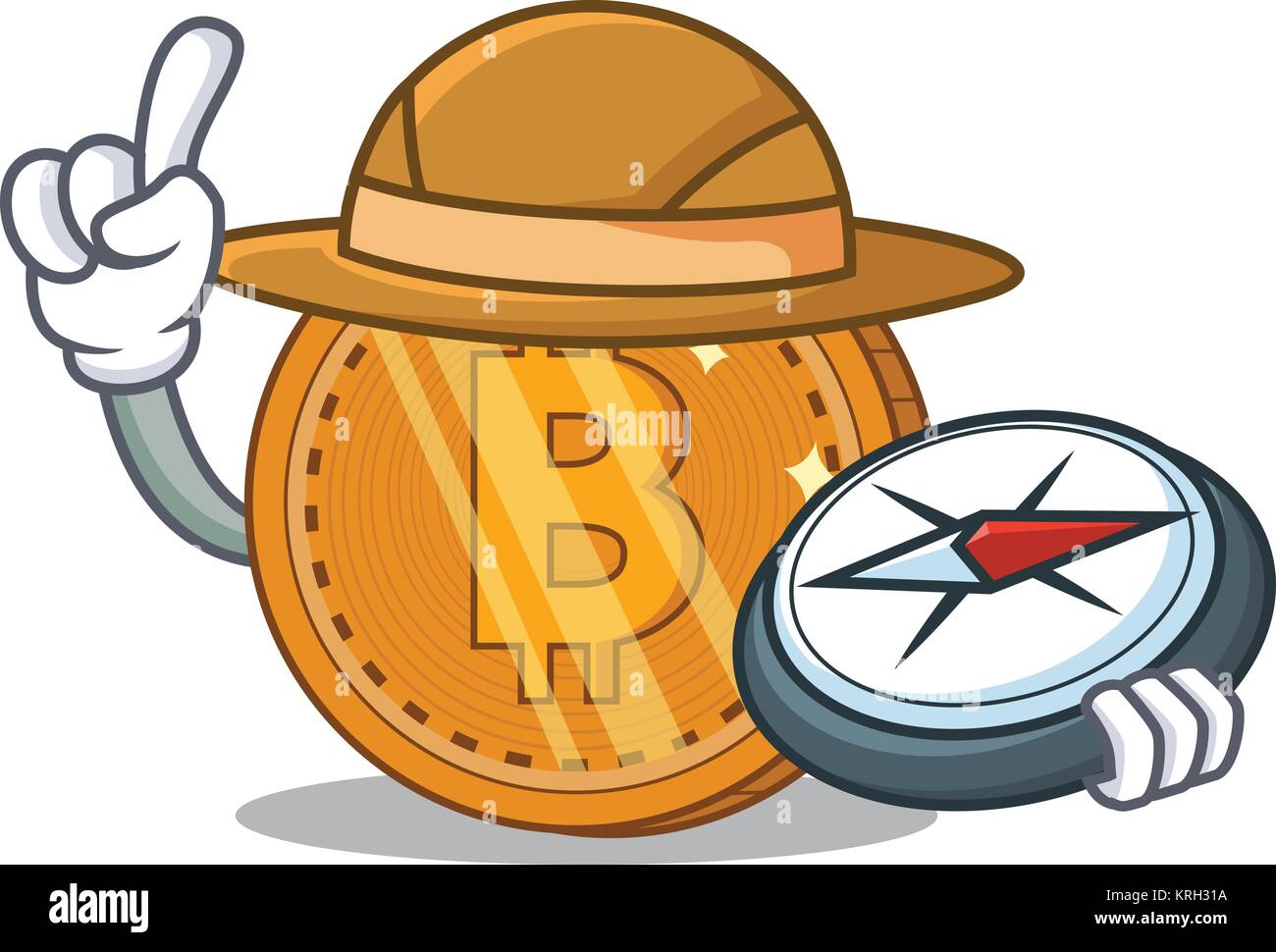 Explorer bitcoin coin character cartoon Stock Vector Image & Art - Alamy