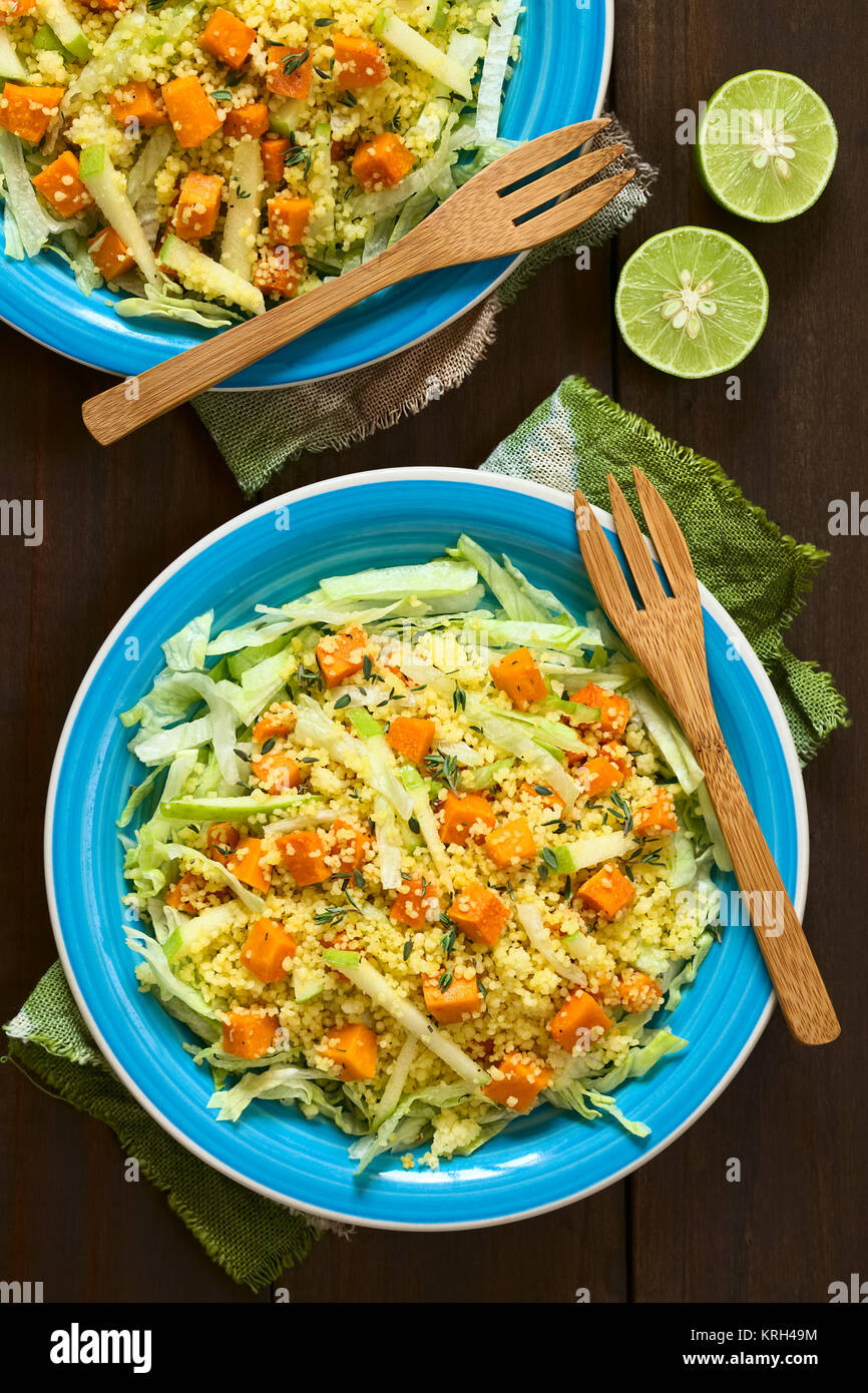 Pumpkin, Apple, Couscous and Lettuce Salad Stock Photo Alamy
