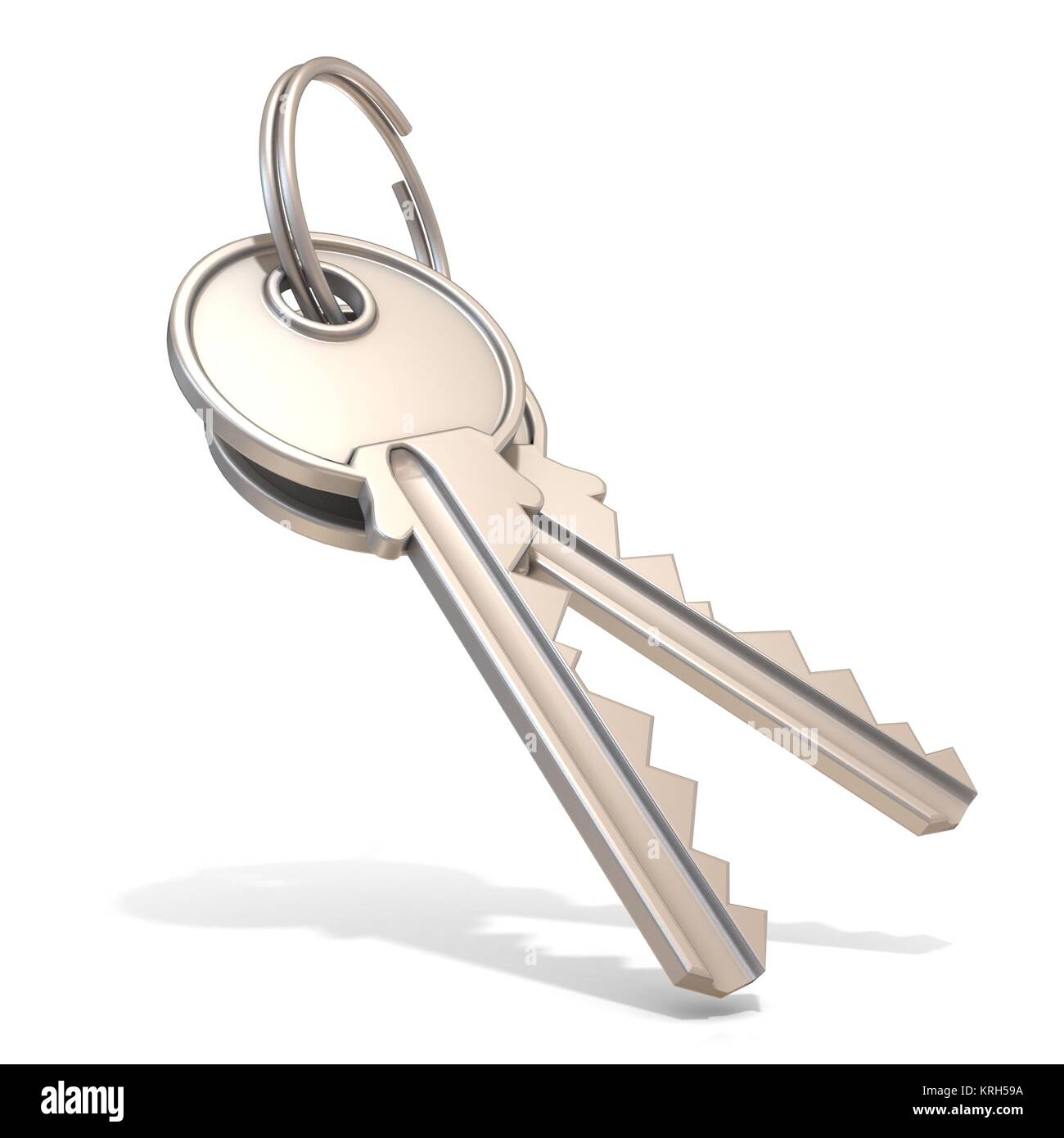 A pair of steel house keys Stock Photo