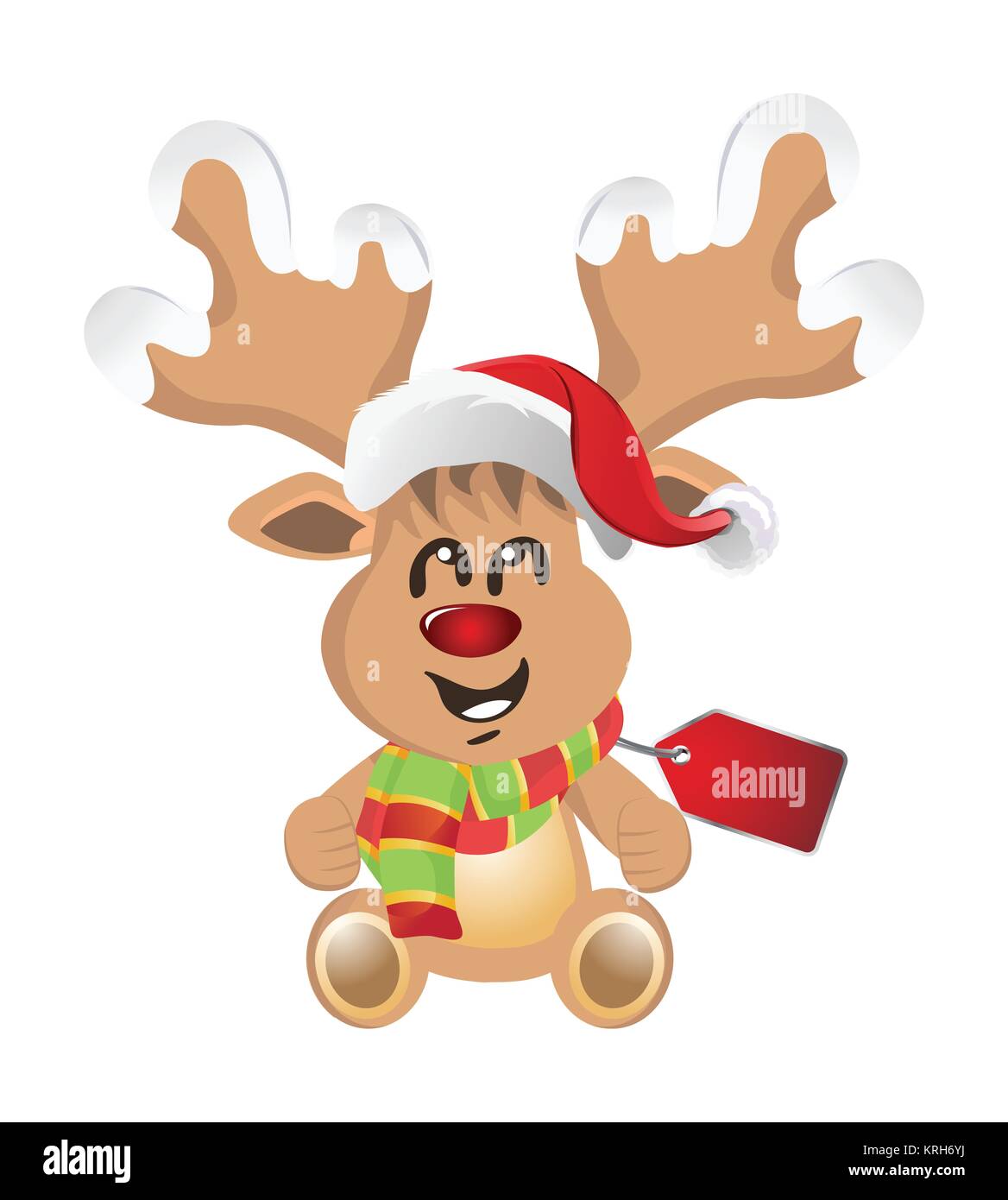 Cartoon reindeer with face emotions Stock Image