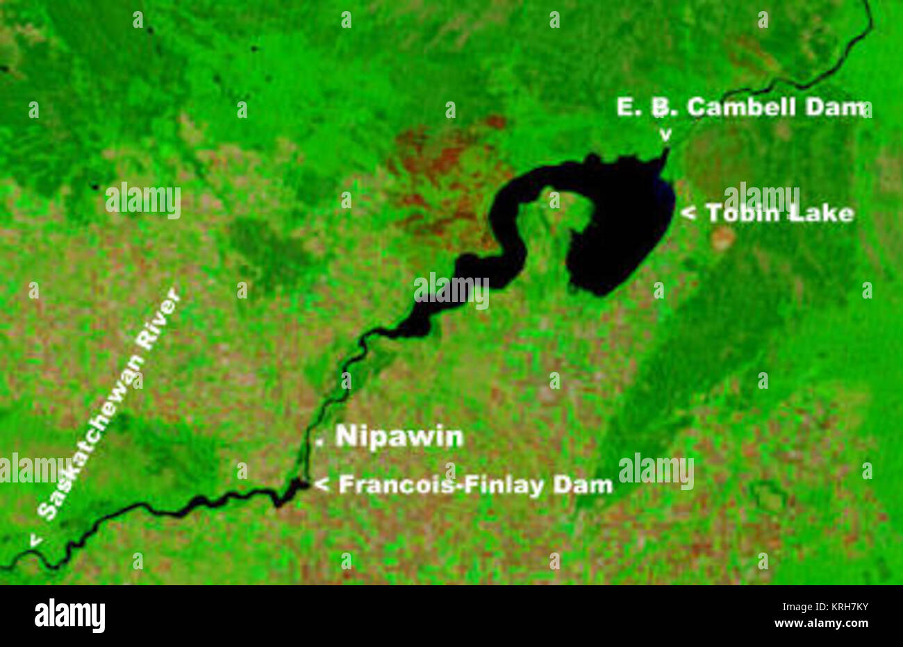 NASA Canada Nipawin and Tobin Lake Stock Photo Alamy