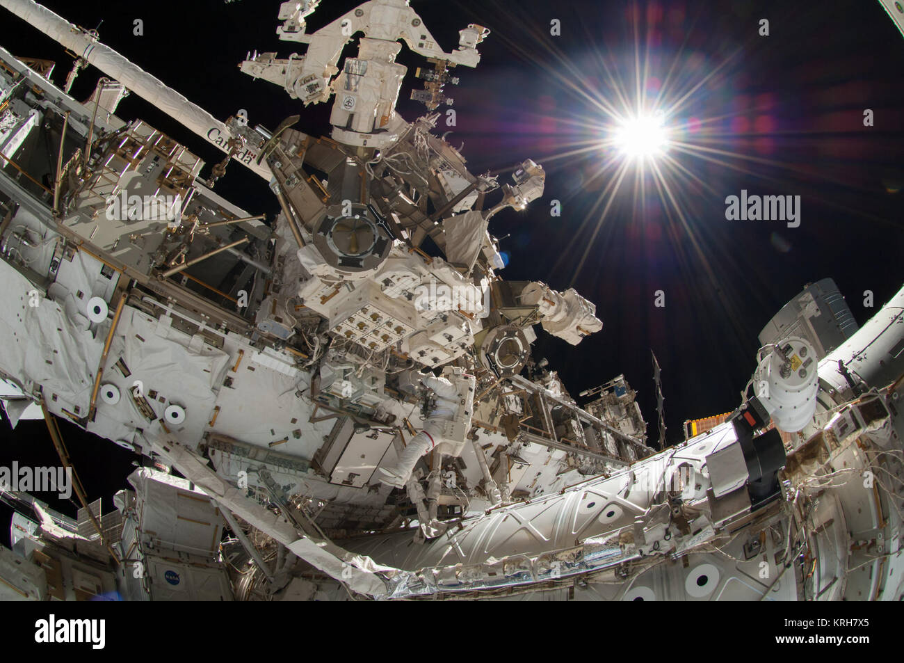 ISS-41 EVA-1 (l) Reid Wiseman Stock Photo