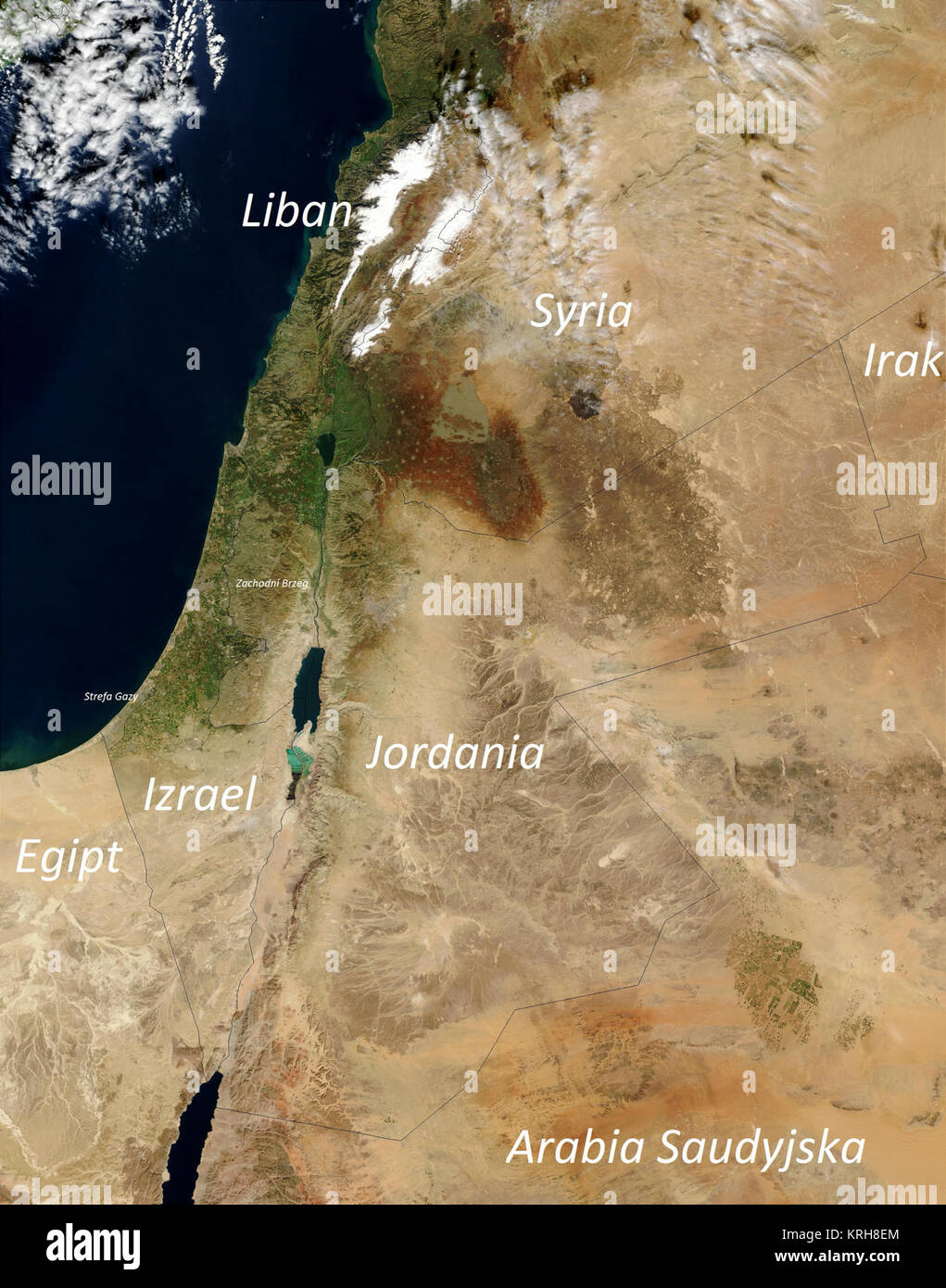 Bliski Wschód - mapa polityczna Stock Photo - Alamy