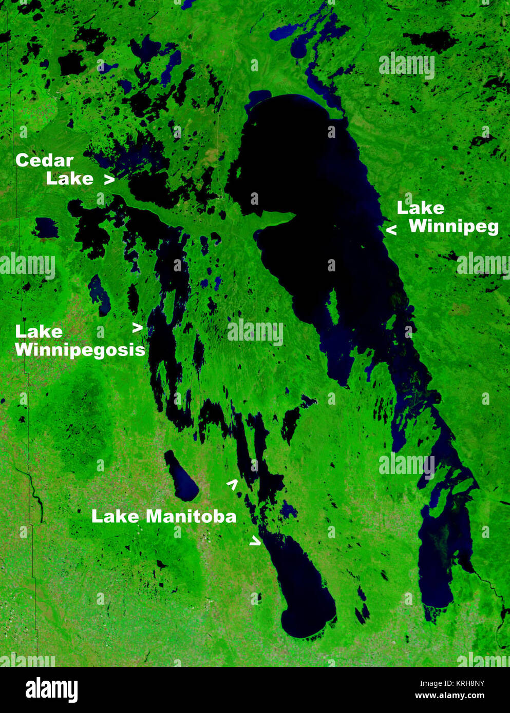 NASA Lake Winnipeg Stock Photo Alamy