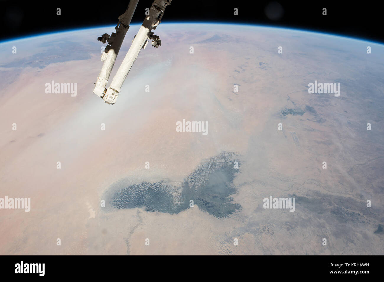 ISS-42 Lake Chad and arid landscapes of the Sahara Stock Photo