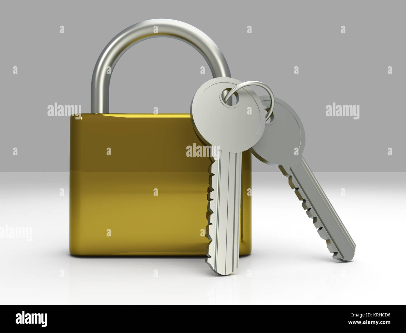 A padlock with keys. 3D rendered Illustration Stock Photo - Alamy