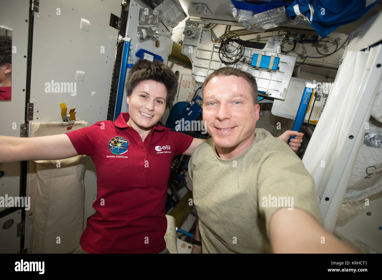 Tranquility Module ISS-43 Samantha Cristoforetti and Terry Virts in the Tranquility module ...