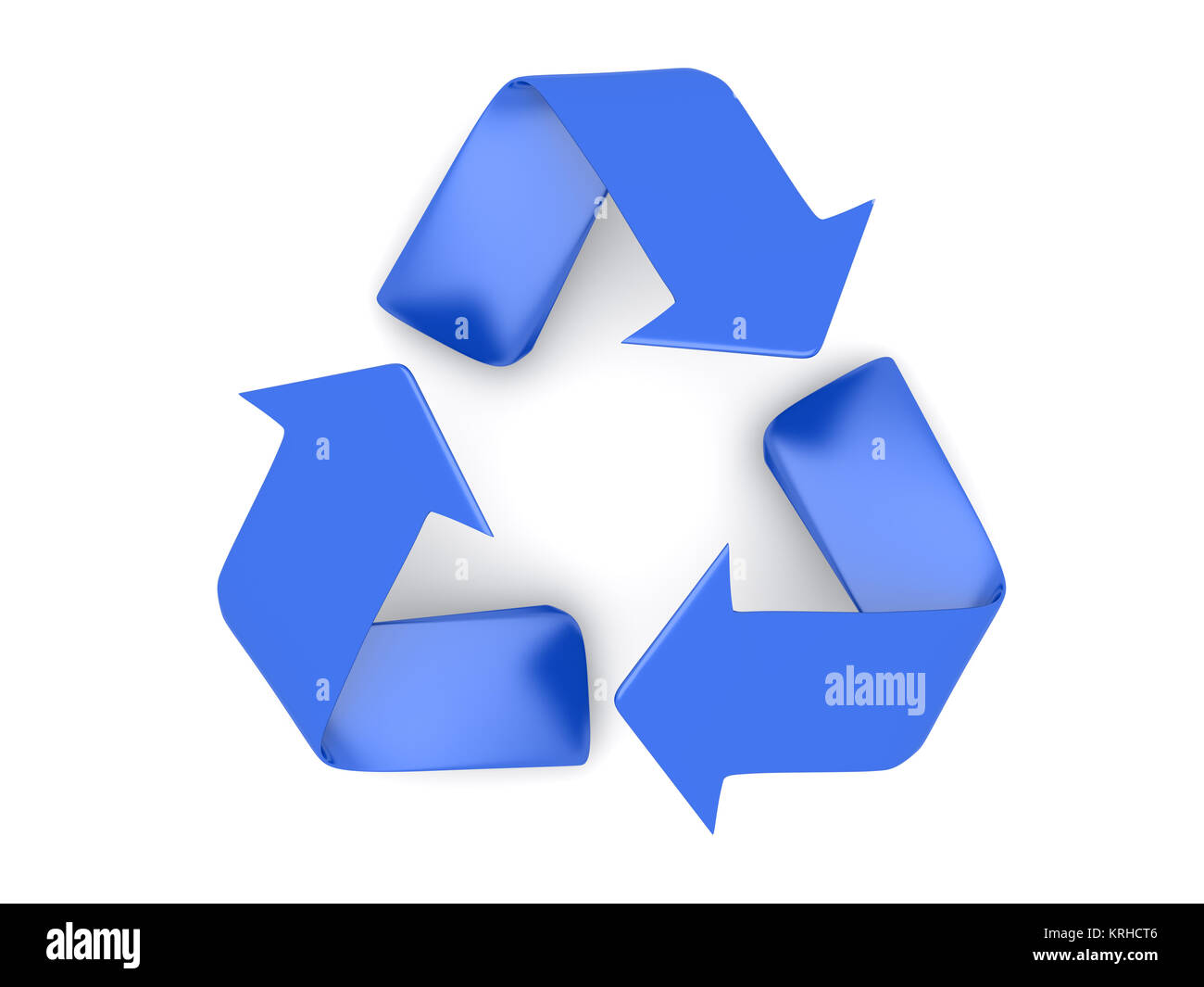 3D rendered recycling symbol. Isolated on white Stock Photo - Alamy