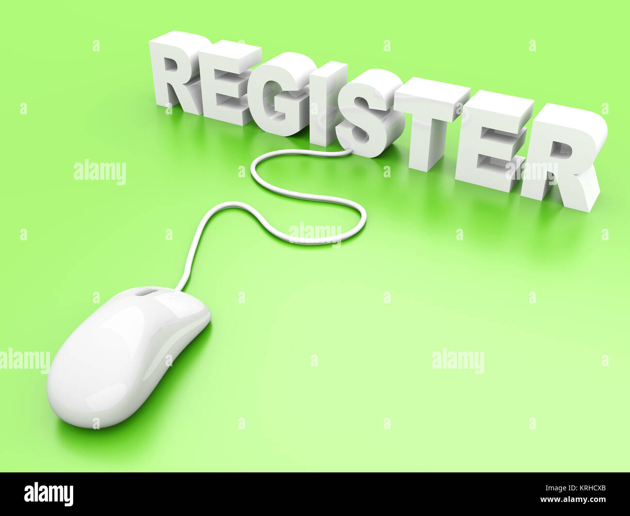 Register. 3D rendered Illustration Stock Photo - Alamy