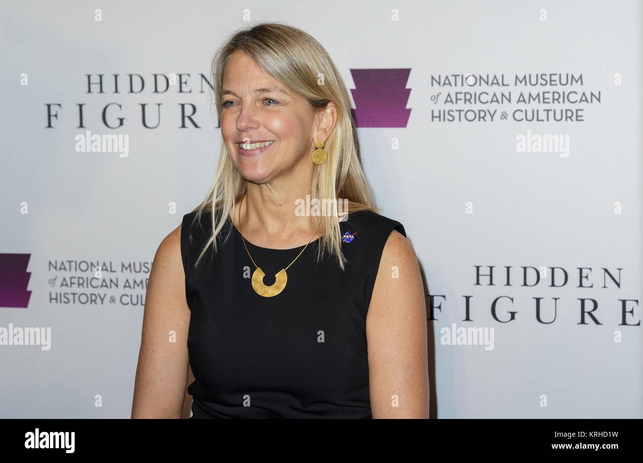NASA Deputy Administrator Dava Newman walks the red carpet during a screening of the film Hidden Figures at the Smithsonian National Museum of African American History and Culture December 14, 2016 in Washington, DC. The film is based on the lives of three African-American mathematicians who worked for NASA during the John Glenn Friendship 7 mission in 1962. Stock Photo