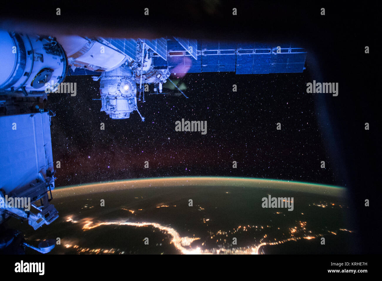ISS-43 Night view from the International Space Station Stock Photo