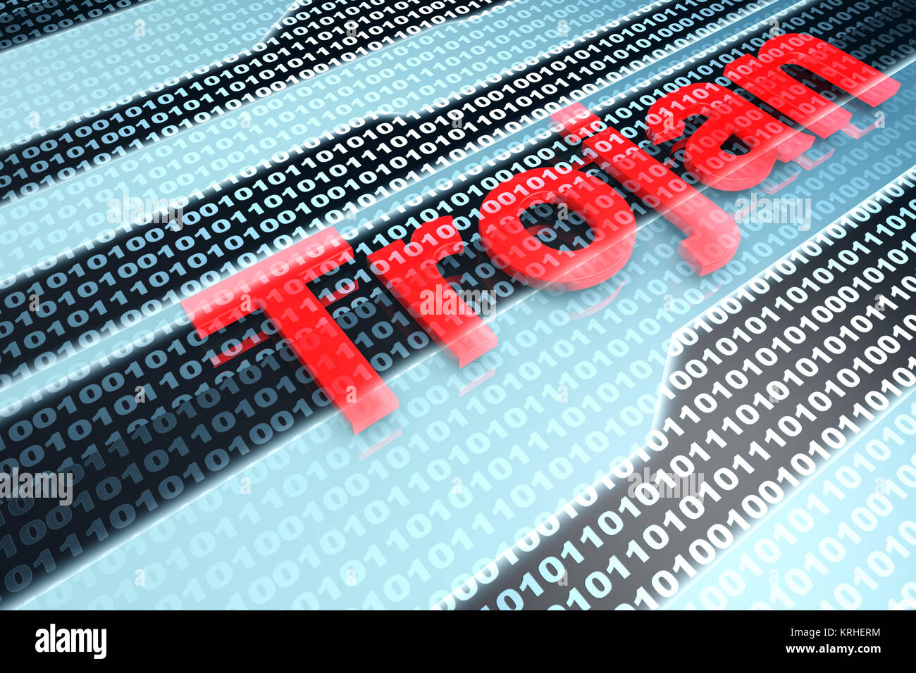 A Trojan virus infected digital source code. 3D illustration Stock ...