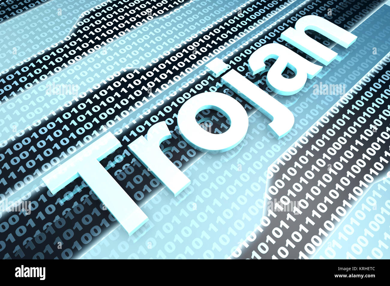 A Trojan virus infected digital source code. 3D illustration Stock ...