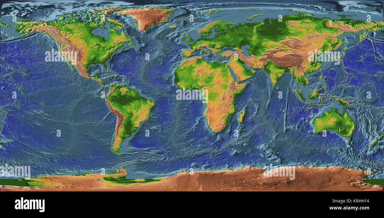 Earth Topographic Map Stock Photo