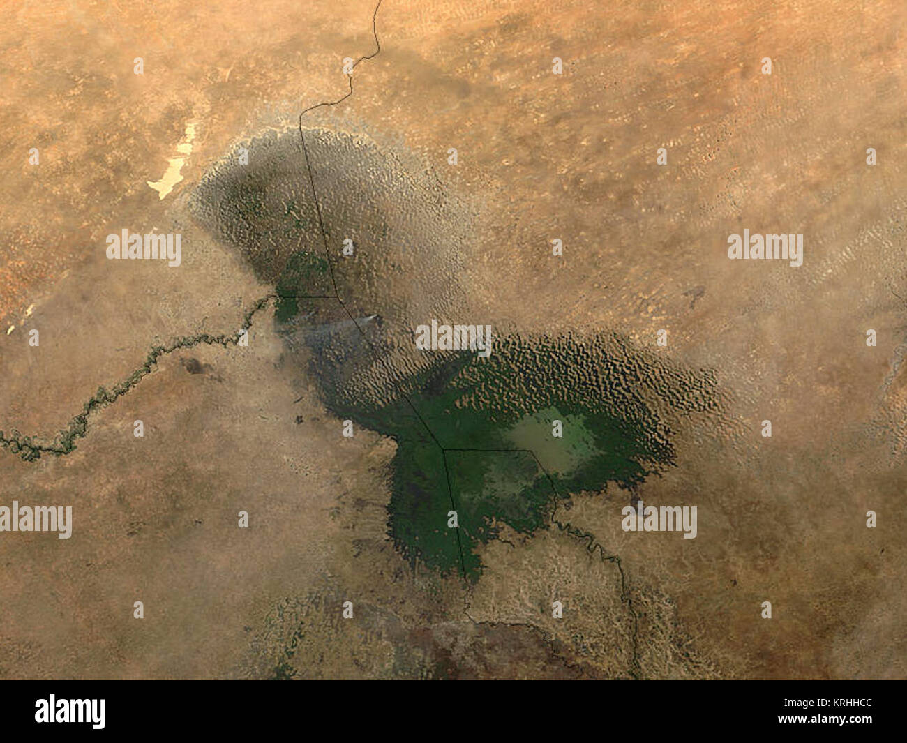 Lake Chad satellite Stock Photo