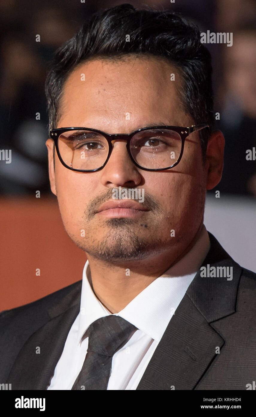 Actor Michael Peña attends the world premiere for 'The Martian” on day two of the Toronto International Film Festival at the Roy Thomson Hall, Friday, Sept. 11, 2015 in Toronto. NASA scientists and engineers served as technical consultants on the film. The movie portrays a realistic view of the climate and topography of Mars, based on NASA data, and some of the challenges NASA faces as we prepare for human exploration of the Red Planet in the 2030s. Photo Credit: (NASA/Bill Ingalls) Michael Peña TIFF 2015 Stock Photo