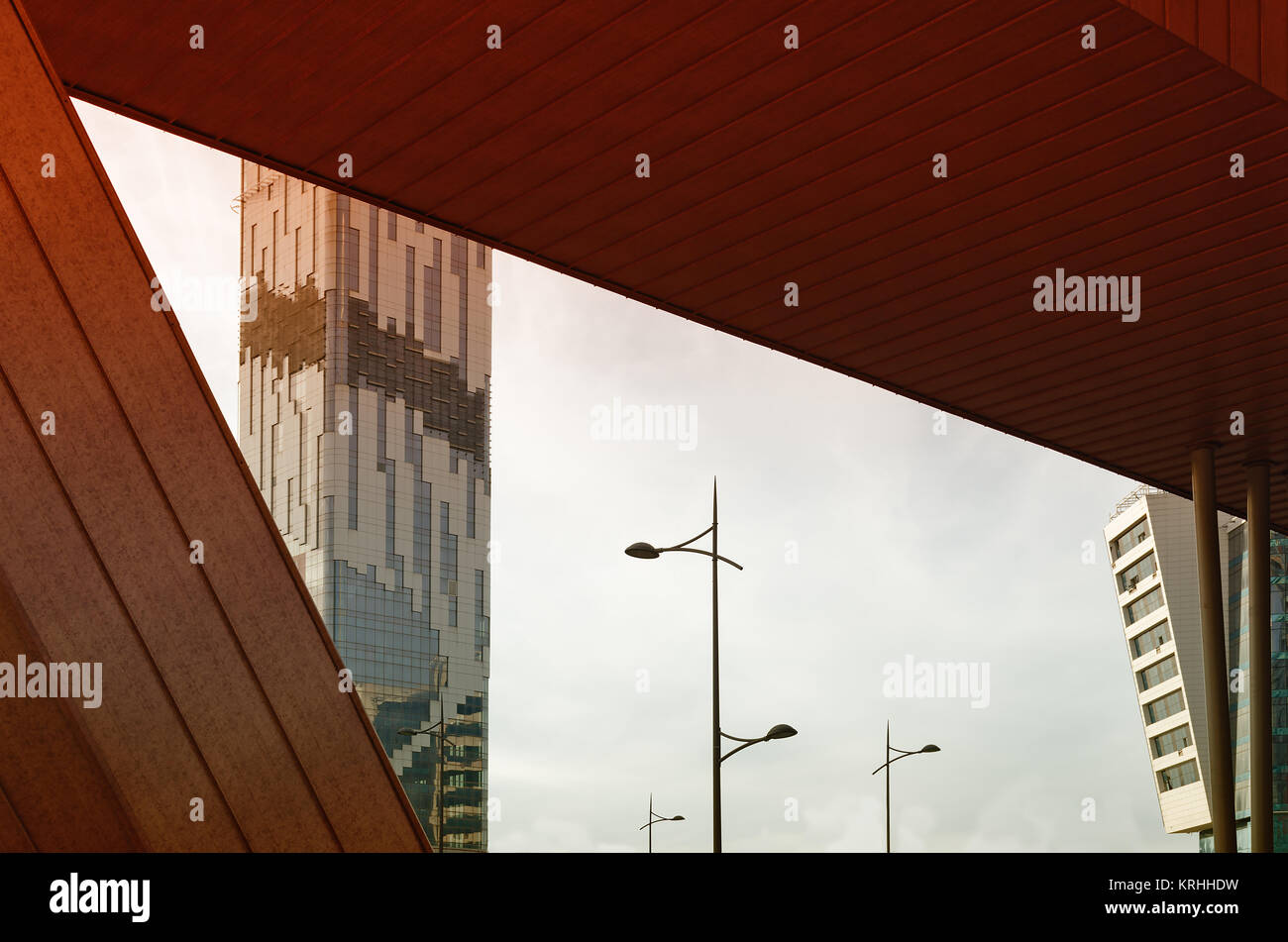Crossing buildings of different shapes and colors - the details of ...
