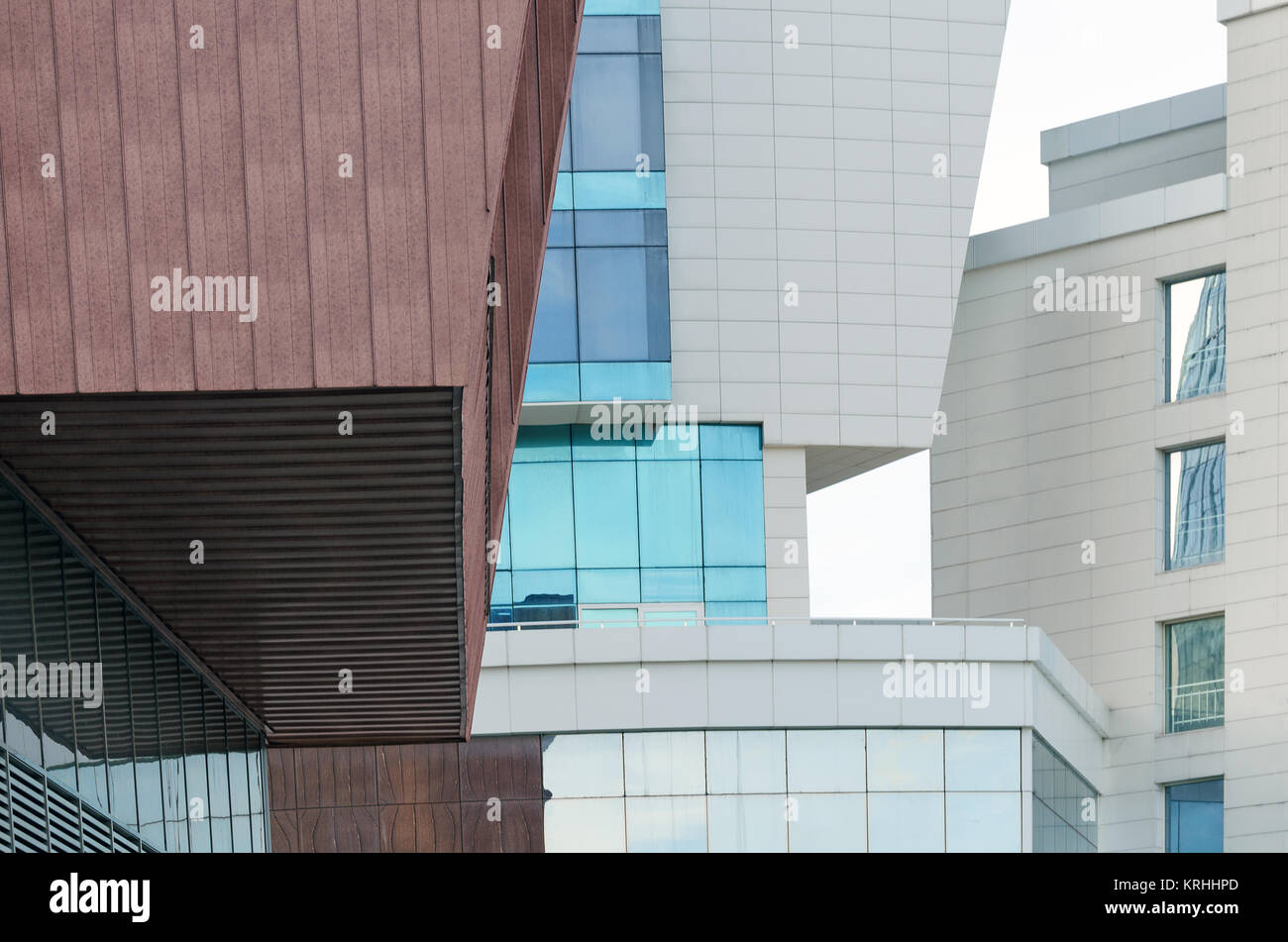 Details of modern city architecture - the intersection of buildings of ...