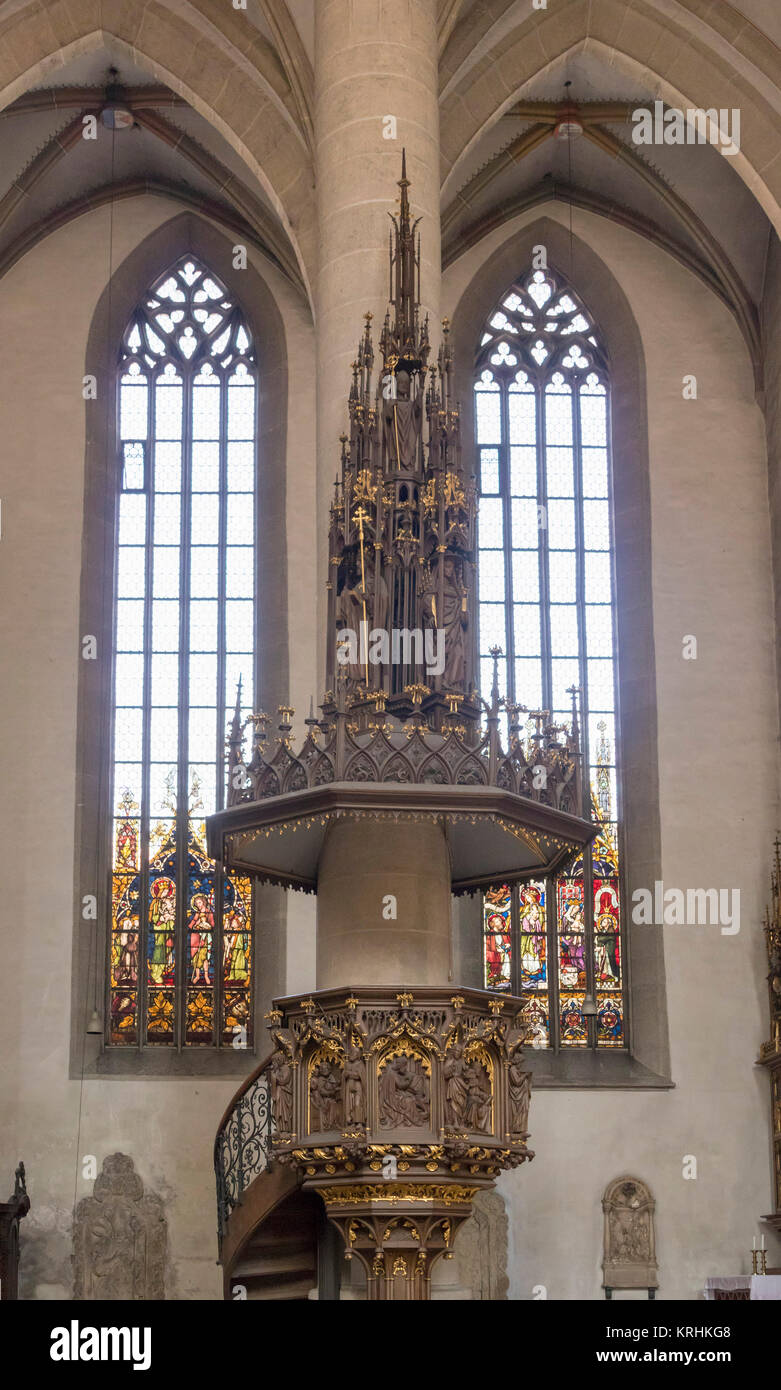 the neo-Gothic pulpit of 1887, the Cathedral of Our Lady and Sts. Willibald  and Salvator, Eichstätt, Bavaria, Germany Stock Photo - Alamy
